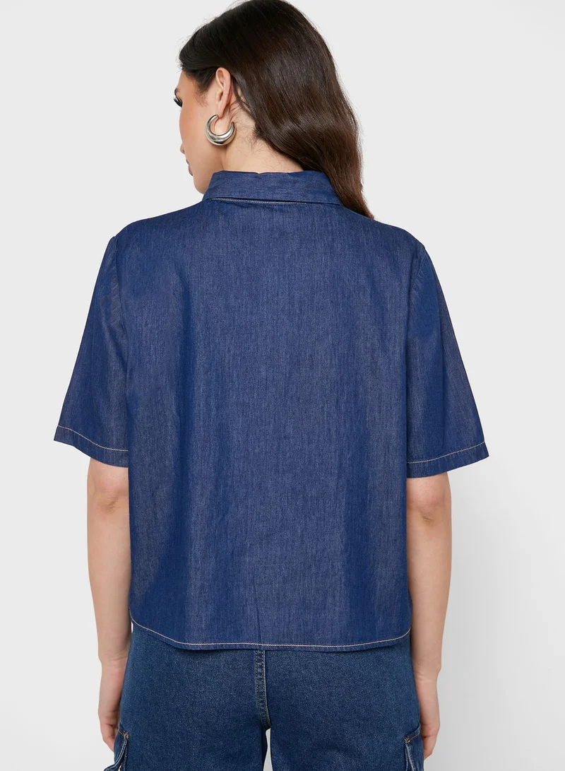 MANGO Wide Sleeve Denim Shirt