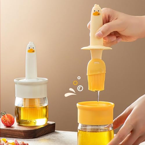Tendula Silicone Brush and high Temperature Resistant Oil Bottle Integrated Barbecue Cooking Utensils Home&Kitchen Heavy Glass Material. - Image 2