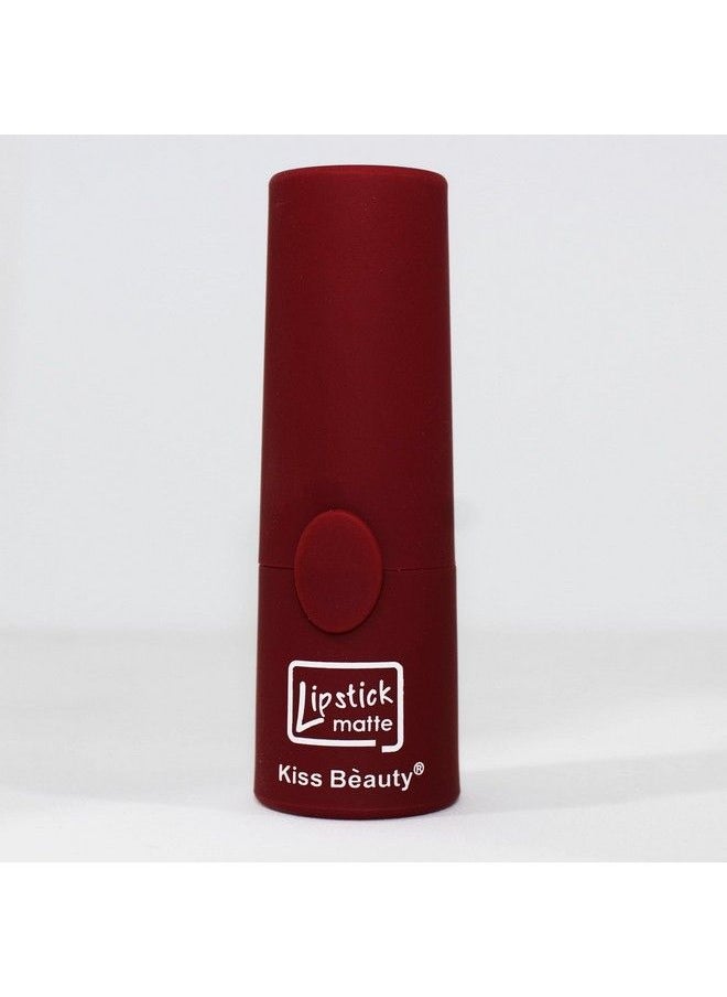 Kiss Beauty - Lotus Hot And Soft Matte Lipstick Intense Color Long Lasting Moisturizer Lip Gloss Lipstick Women Lip Care Cosmetic Makeup (4G Dark Maroon) (Velvet Red) - Image 1