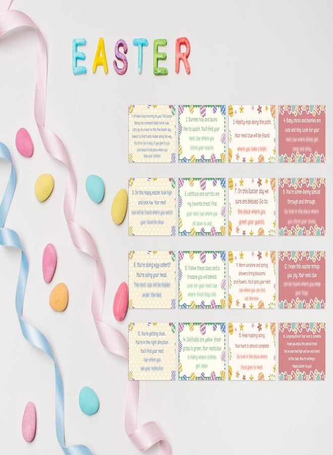 Levitatinyear Easter Treasure Hunt Clues - Easter Party Scavenger Hunt Clues - Outdoor Indoor Easter Eggs Riddles - Easter Party Games for Adults - Spring Party Activities & Decorations (16 Pack)-01 - Image 4