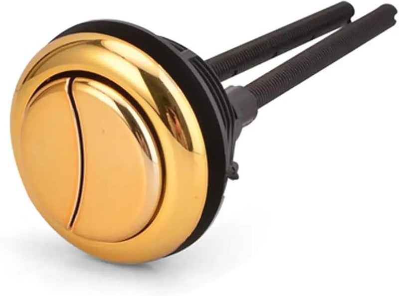 Dual Flush Toilet Button 58mm Round Gold Bathroom Tank Accessory - Image 1