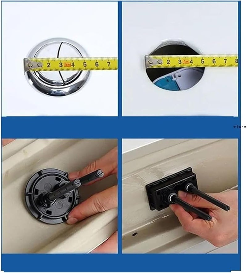 Dual Flush Toilet Button 58mm Round Gold Bathroom Tank Accessory - Image 5