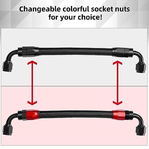 BRIFITOR 6AN 20FT Fuel Line Kit, AN6 Nylon Stainless Steel Braided CPE Fuel Line Hose Fittings Kit With 26 PCS Swivel Hose Fitting Adapter - Image 4