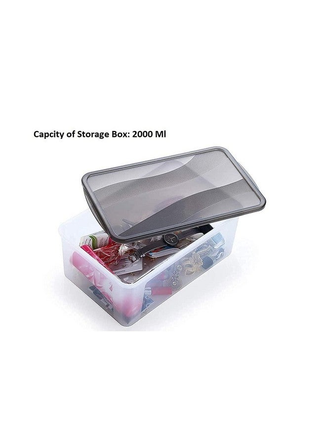 KD ZONE Bread box Plastic jars & Container for kitchen Multi Storage container with Lid, Pack of 3 Set, Black Lid, 2000ml - Image 3