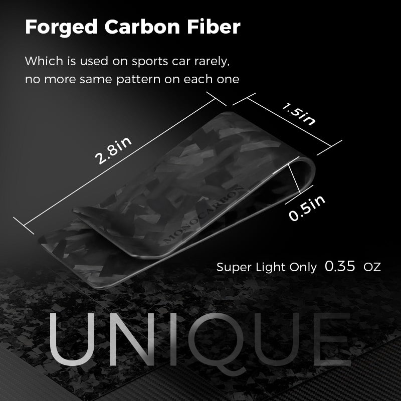 MONOCARBON Carbon-Fiber-Money-Clip-for-Men, Minimalist-Money-Holder for Cash, Strong Elastic Carbon-Fiber-Wallet, Slim and Durable.(Forged Carbon Matte Black) - Image 4