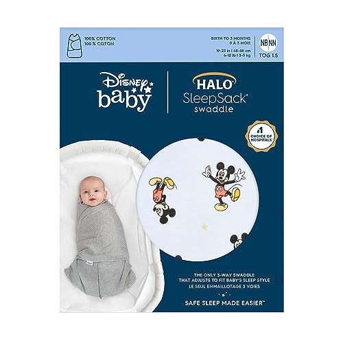 HALO Disney Baby 100 Cotton Sleepsack Swaddle 3Way Adjustable Wearable Blanket TOG 15 Mickey Fun Small 36 Months - Image 3