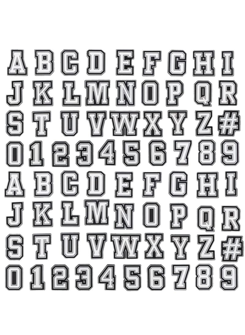 SYOSI Shoe Decoration Charms Shoe Charms for Croc 74 Pcs Letters Numbers Shoe Double A-Z Letters & 0-9# Numbers for Bracelets Decoration for Boys and girls Teens Party Favor Birthday Gifts  - Image 1