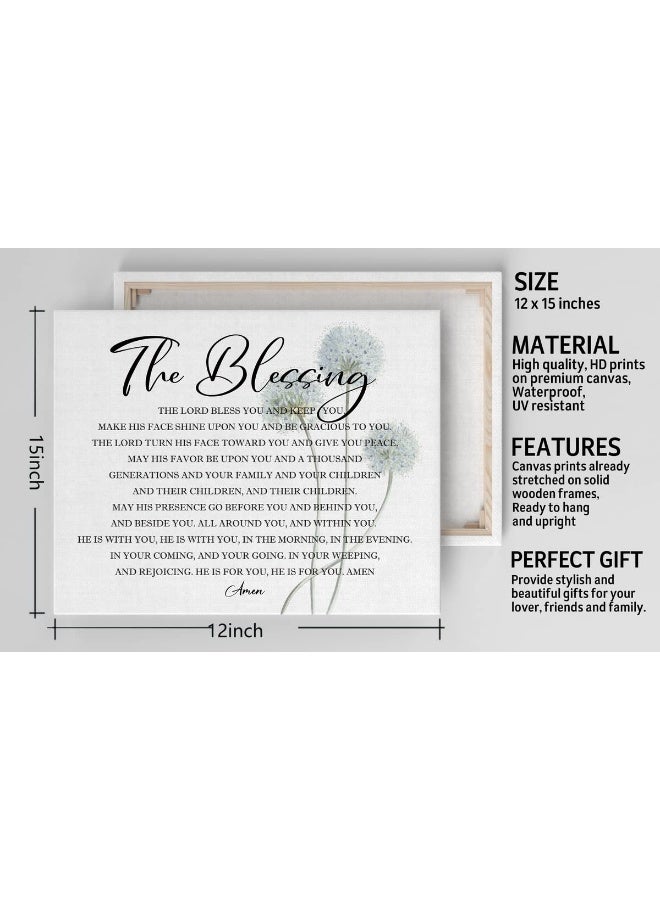 WKYAER Elevation Worship Lyrics Canvas Prints Poster Wall Art, The Blessing, Kari Jobe, Scripture Numbers 6:24-26, Christian Wall Decor 12x15 - Image 3