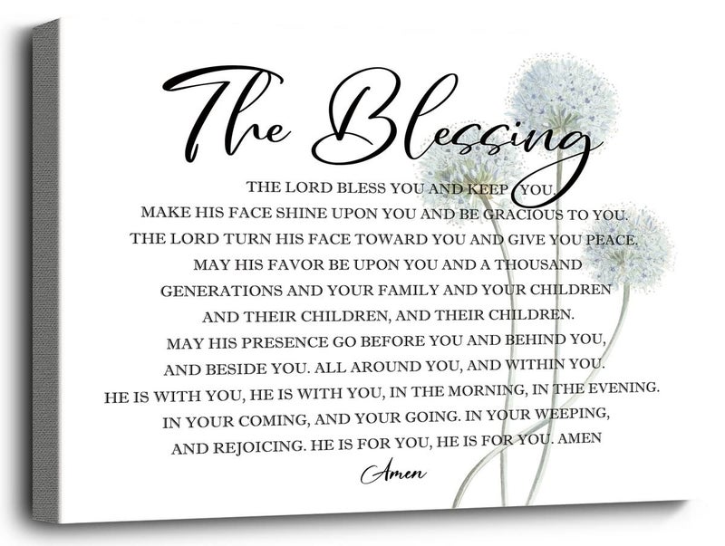 WKYAER Elevation Worship Lyrics Canvas Prints Poster Wall Art, The Blessing, Kari Jobe, Scripture Numbers 6:24-26, Christian Wall Decor 12x15 - Image 1
