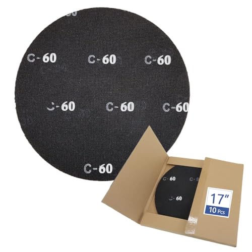 HUAALIUCHE 17" Sanding Screen Discs - Mesh Floor Sanding Screen - Black Silicon Carbide - for Wood Floors (10 Pack, 60 Grit) - Image 1