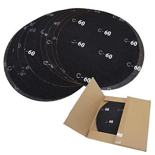 HUAALIUCHE 17" Sanding Screen Discs - Mesh Floor Sanding Screen - Black Silicon Carbide - for Wood Floors (10 Pack, 60 Grit) - Image 2