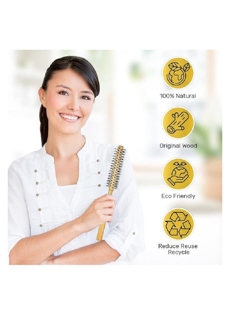 Round Brush, Small, Round Hair Brush for Men and Women to Reduce Frizz, Prevent Dryness and Split Ends, Hair Styling for Men and Women, Detangling Fine Hair and Beard (Heat) - Image 4