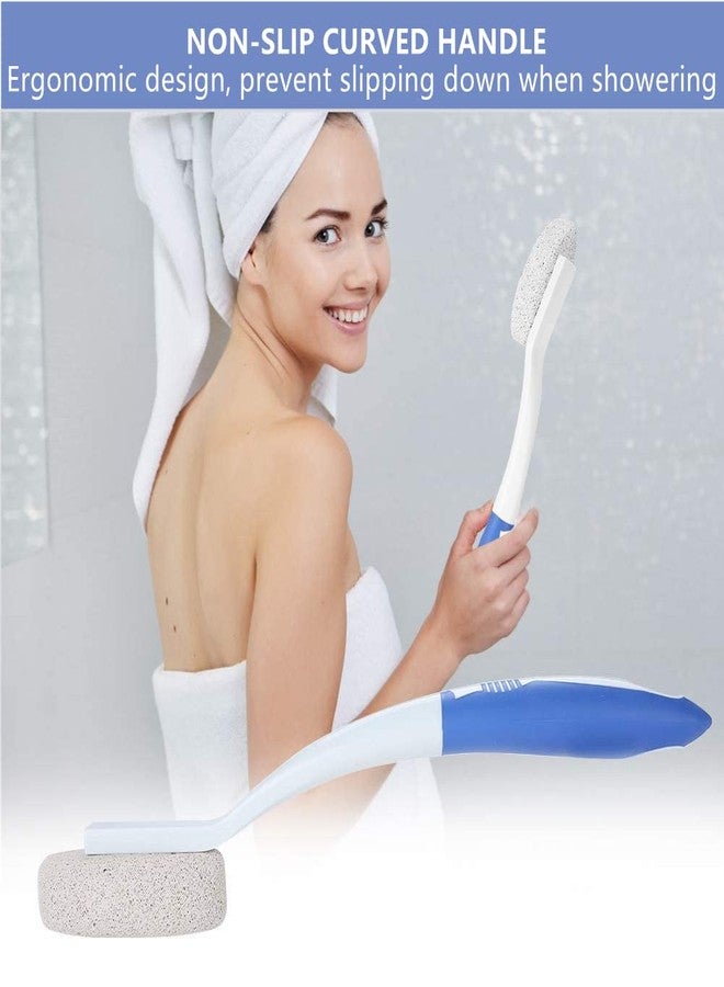 kireina Long Handle Pumice Foot Scruber, Exfoliating Foot File Callus Remover Tool Cleaner Massage Stone Callus Reducer - Image 3
