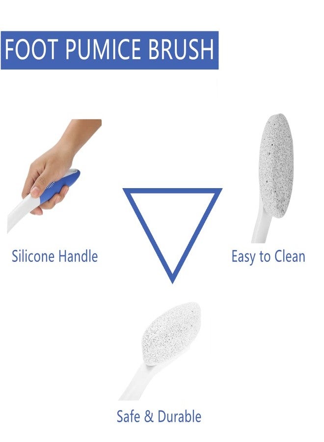 kireina Long Handle Pumice Foot Scruber, Exfoliating Foot File Callus Remover Tool Cleaner Massage Stone Callus Reducer - Image 4
