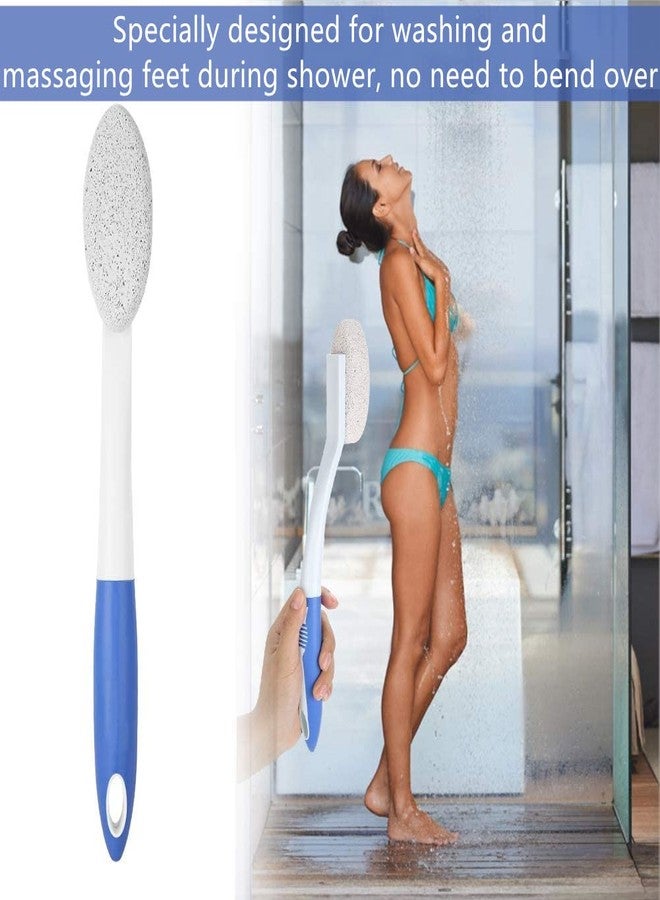 kireina Long Handle Pumice Foot Scruber, Exfoliating Foot File Callus Remover Tool Cleaner Massage Stone Callus Reducer - Image 2