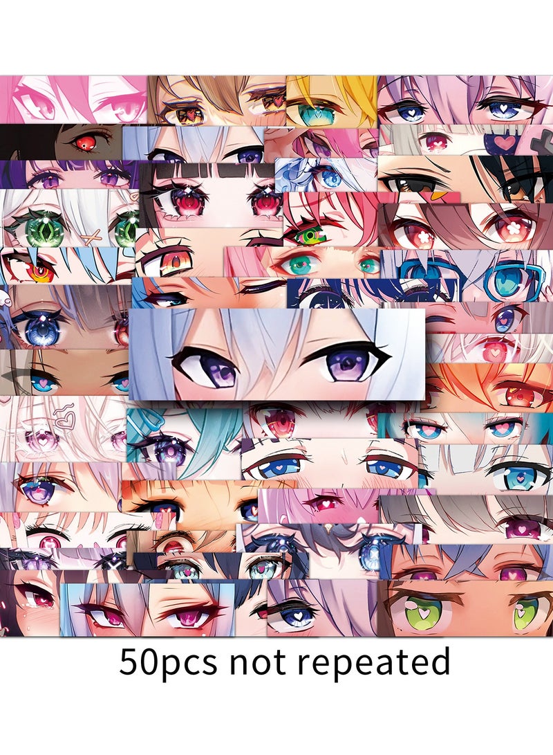 EHOME 50 piece Anime eyes Stickers, Laptop Ledger, Water Cup, Ipad Phone Case Decoration, Waterproof Sticker  - Image 2