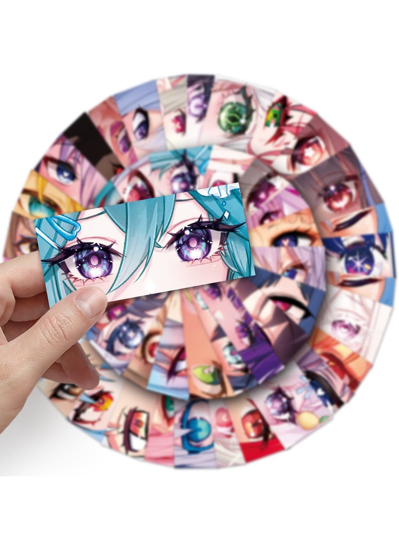 EHOME 50 piece Anime eyes Stickers, Laptop Ledger, Water Cup, Ipad Phone Case Decoration, Waterproof Sticker  - Image 1