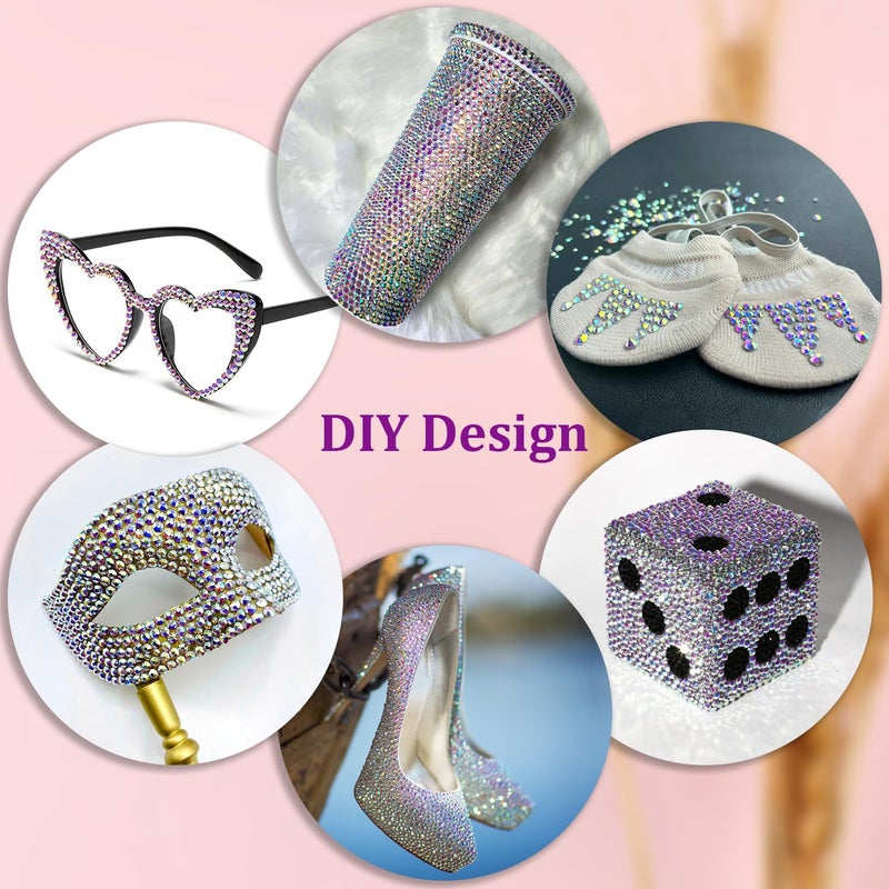 TINKRSTUFF 2 Boxes Jelly Rhinestones for Bedazzling, 30600Pcs 3mm & 5mm Multicolor Flatback Resin Gems for Crafting, Bedazzler Kit with Tweezer for DIY Crafts Book Fabric Decor Nail Art - Image 4