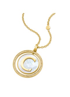 CERRUTI 1881 Circulo Pendant Gold-Plated Design with Mother of Pearl & Crystals  - Image 2