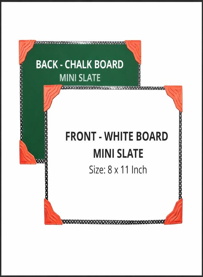 YAJNAS Non Magnetic 8 inch x11 inch Double Sided White Board and Chalk Board Both Side Writing Boards, One Side White Surface and Reverse Side Green Surface (8x11 Inches (Pack of 1) - Image 1