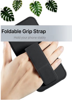 Wtech Hand Grip Foldable Magnetic Kickstand Wrist Strap Finger Grip With Built-In Iron Case Cover For Huawei Pura 70 Pro / Pura 70 Pro+ / Pura 70 Pro Plus 5G 2024 Black  - Image 2