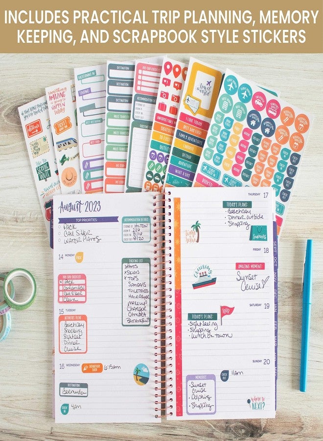 بلوم ديلي بلانرز ملصقات تخطيط السفر من بلوم ديلي بلانرز - 8 أوراق / 450 ملصقًا - مجموعة متنوعة للمغامرات لتخطيط الرحلات، وسجل القصاصات، وتزيين التقويم، وكتابة مذكرات العطلات - أيقونات واقتباسات ملونة - Image 4