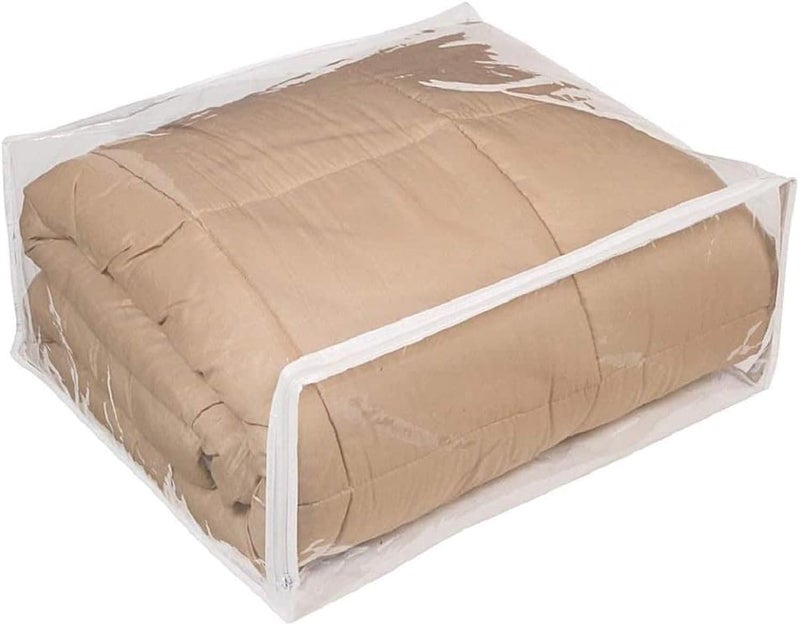 FBA Set of 5 Clear Vinyl Zippered Storage Bags 24x20x11 Inch - Image 4