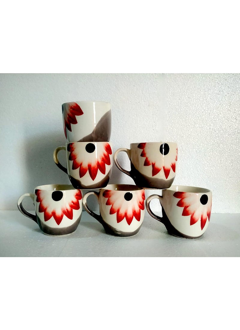 MOODY PANDA MOODY PANDA Large Sunflower Series Set of 6 Cups Cup Set Cup Set of 6 Tea Cups Coffee Cups Ceramic 175 ml  - Image 1