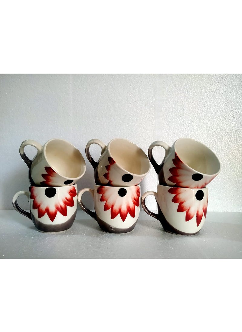 MOODY PANDA MOODY PANDA Large Sunflower Series Set of 6 Cups Cup Set Cup Set of 6 Tea Cups Coffee Cups Ceramic 175 ml  - Image 2