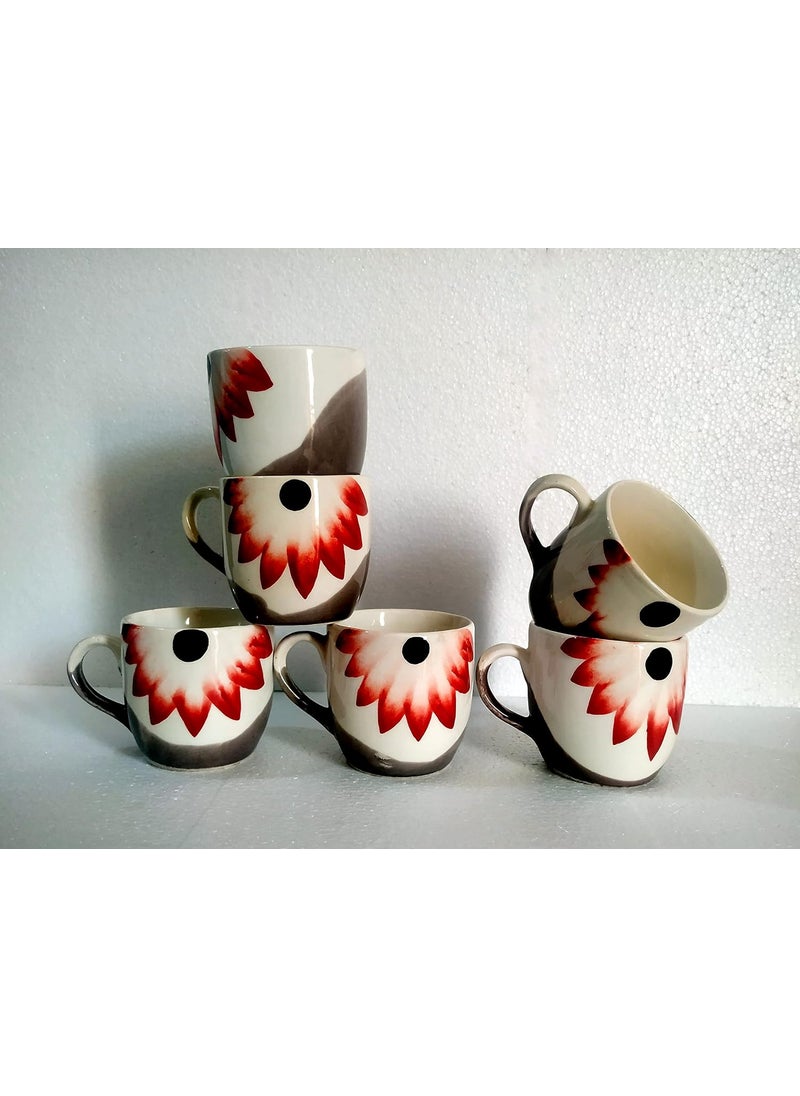 MOODY PANDA MOODY PANDA Large Sunflower Series Set of 6 Cups Cup Set Cup Set of 6 Tea Cups Coffee Cups Ceramic 175 ml  - Image 3