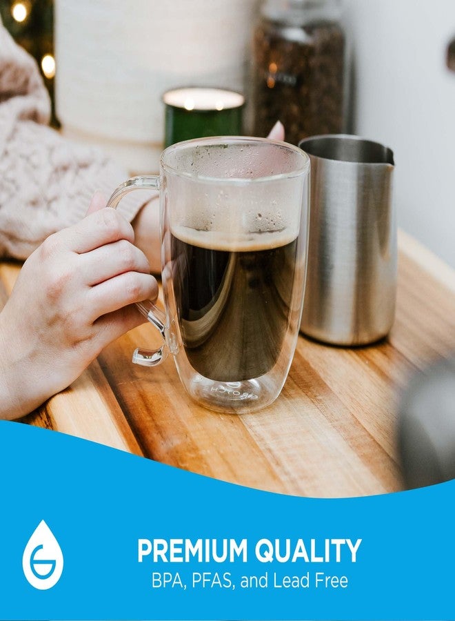 GROSCHE Cyprus 16 fl. oz Double-Wall Glass Mug | Espresso, Latte, Tea & More | Hot & Cold Beverages | Stylish & Aesthetic | Dishwasher Safe | Heatproof | Drinking Glassware - Image 5