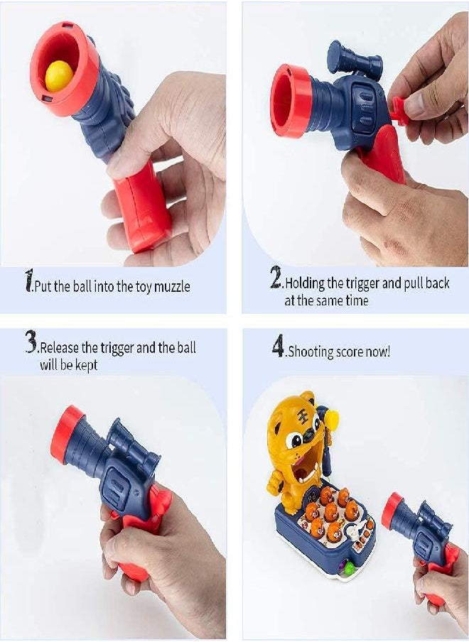 Totola - Totola Whack a Mole Game Toy,Tiger Shooting Games Target Practice Toys,Early Educational Hammering Pounding,Language Learning,Animal Sound,Digital knowledge,Playing Music for Toddlers Boys Girls(Blue) - Image 1