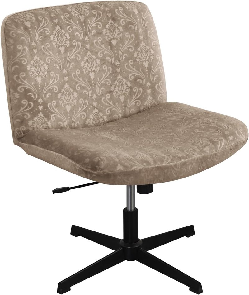 EVOLLER Store Criss Cross Chair Cover Armless Chair Slipcover Office Desk Chair Covers Velvet Embossing Mid Back Wide Seat Accent Chair Covers for Computer Chairs and Vanity Chairs(Velvet-Camel) - Image 1