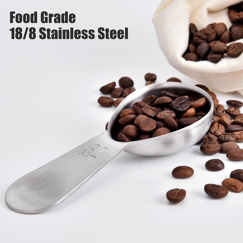 Doosu 2 Tablespoon Coffee Scoop - 18/8 Stainless Steel Heavy Duty Measuring Spoon with Short Handle, Food Grade Metal Tbsp Scoop for Ground Coffee Beans Tea Sugar Powder (30ml) - Image 3