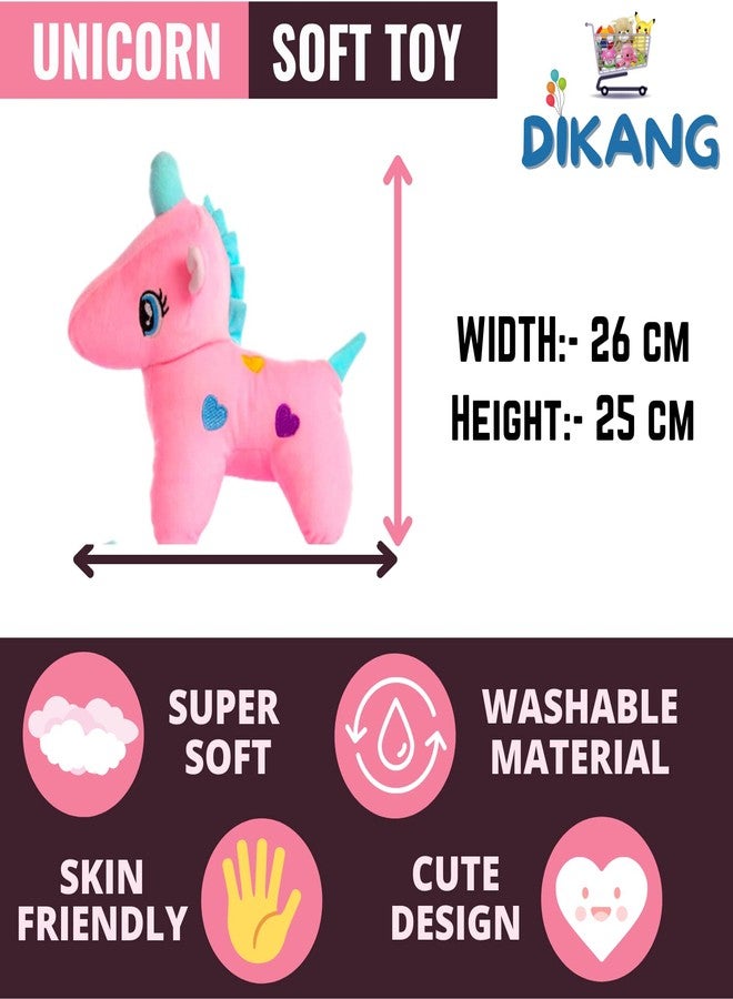 DIKANG Unicorn Soft Toy for Kids | Plush Toy for Baby Boys and Girls (25CM, Pink) - Image 5