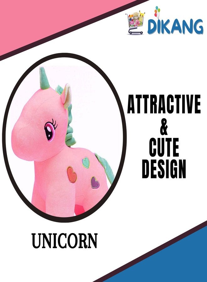 DIKANG Unicorn Soft Toy for Kids | Plush Toy for Baby Boys and Girls (25CM, Pink) - Image 4