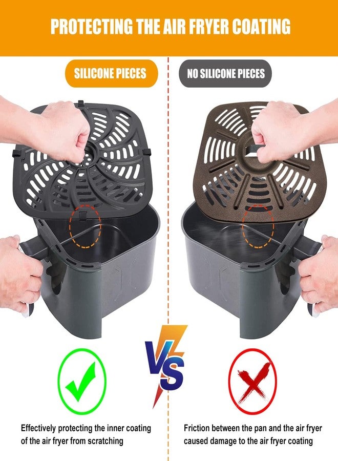 GWY Air Fryer Grill Pan for Chefman TurboTouch Easy View Air Fryer 8 QT, Food Grade Non-Stick Air fryer Accessories Replacement Tray Rack Parts Grill Crisper Plate with Rubber Bumpers, Dishwasher Safe - Image 3