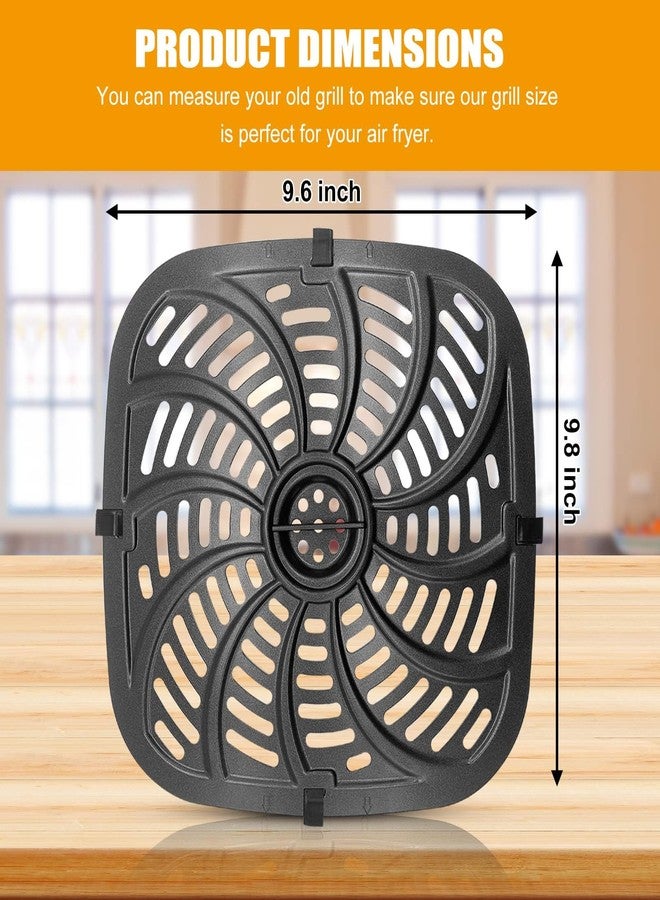 GWY Air Fryer Grill Pan for Chefman TurboTouch Easy View Air Fryer 8 QT, Food Grade Non-Stick Air fryer Accessories Replacement Tray Rack Parts Grill Crisper Plate with Rubber Bumpers, Dishwasher Safe - Image 2