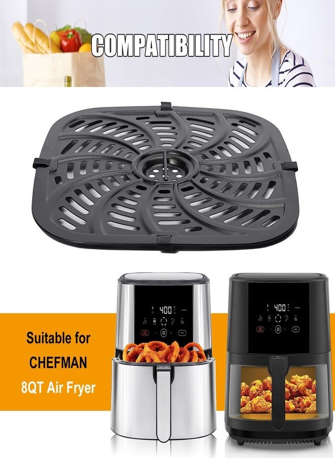 GWY Air Fryer Grill Pan for Chefman TurboTouch Easy View Air Fryer 8 QT, Food Grade Non-Stick Air fryer Accessories Replacement Tray Rack Parts Grill Crisper Plate with Rubber Bumpers, Dishwasher Safe - Image 5