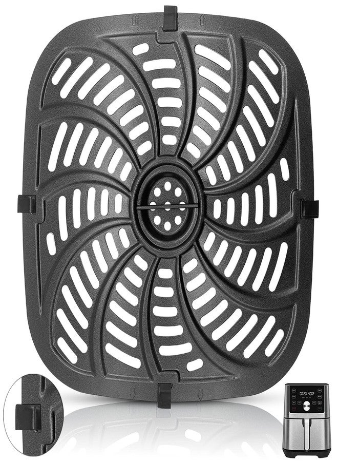 GWY Air Fryer Grill Pan for Chefman TurboTouch Easy View Air Fryer 8 QT, Food Grade Non-Stick Air fryer Accessories Replacement Tray Rack Parts Grill Crisper Plate with Rubber Bumpers, Dishwasher Safe - Image 1