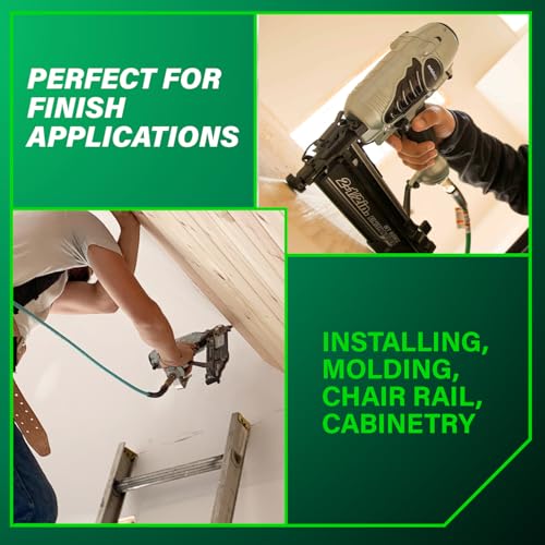 Metabo HPT Finish Nailer with Air Duster, Pro-Preferred Pneumatic Power Nailers, Ideal for Molding, Chair Rail, and Cabinetry, Lightweight 3.7 lbs, 16 Gauge, 1″ to 2-1/2″ Finish Nails, NT65M2S - Image 4