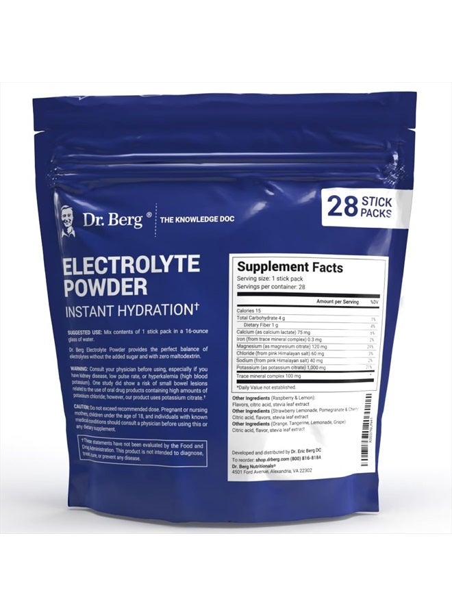 Dr. Berg Nutritionals Dr. Berg Sugar Free Electrolyte Powder Packets (Variety Pack) - Daily Electrolyte Drink Mix - 28 Total Hydration Packets Sugar Free - Keto Electrolytes Powder Packets No Sugar - 7 Delicious Flavors - Image 2