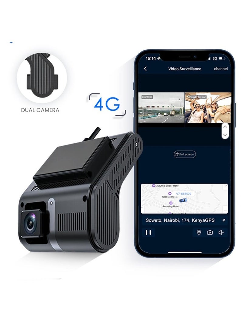 ماركة غير محددة - داش كام ثنائي العدسة  4G مع جهاز تتبع وتحديد الموقع - Image 1