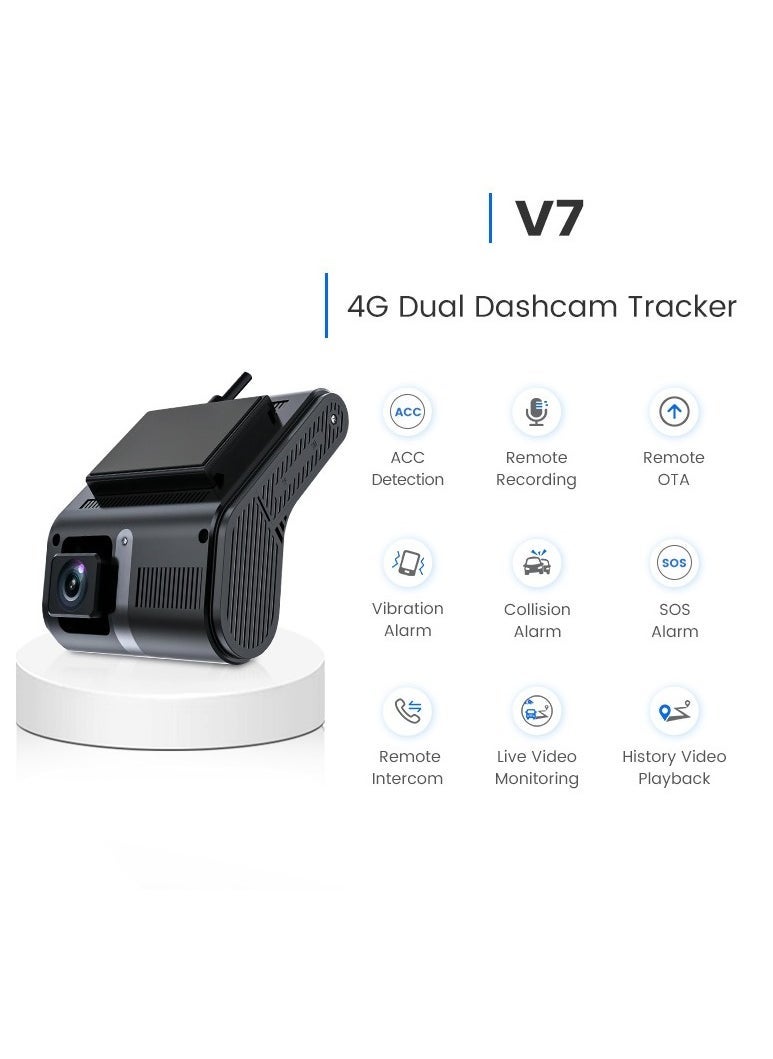 ماركة غير محددة - داش كام ثنائي العدسة  4G مع جهاز تتبع وتحديد الموقع - Image 1