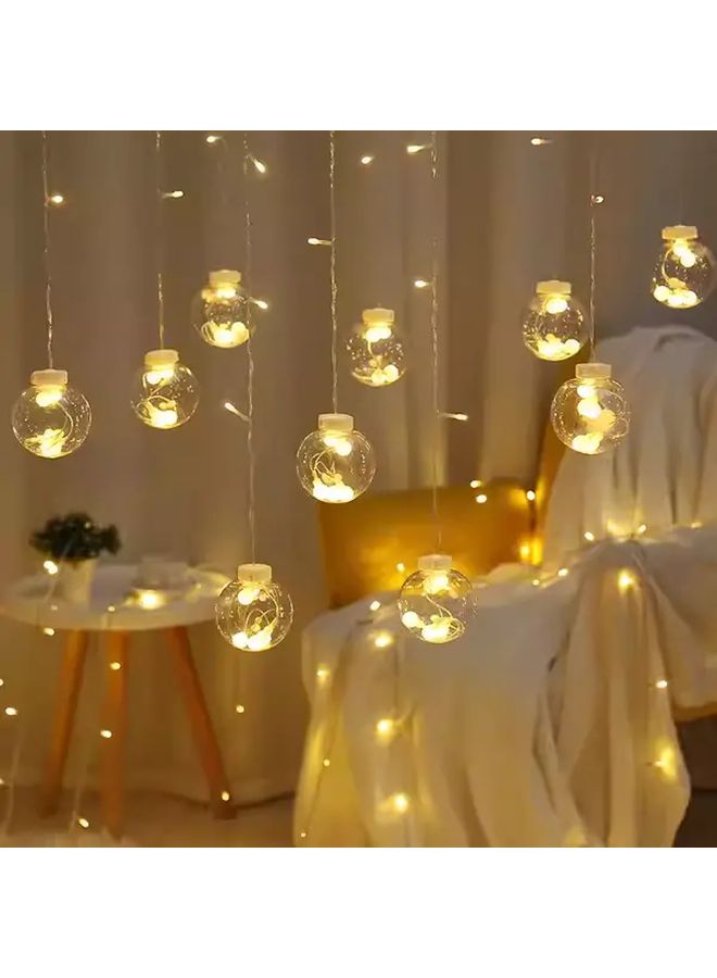 Warm Light Curtain Lights With 108 LED Bulbs 12 Transparent Ball Hanging Decor Lights 8 Lighting Modes Party Flickering LED Fairy Lights Indoor Use For Tent Wedding Festival Thanksgiving Halloween Christmas - Image 4