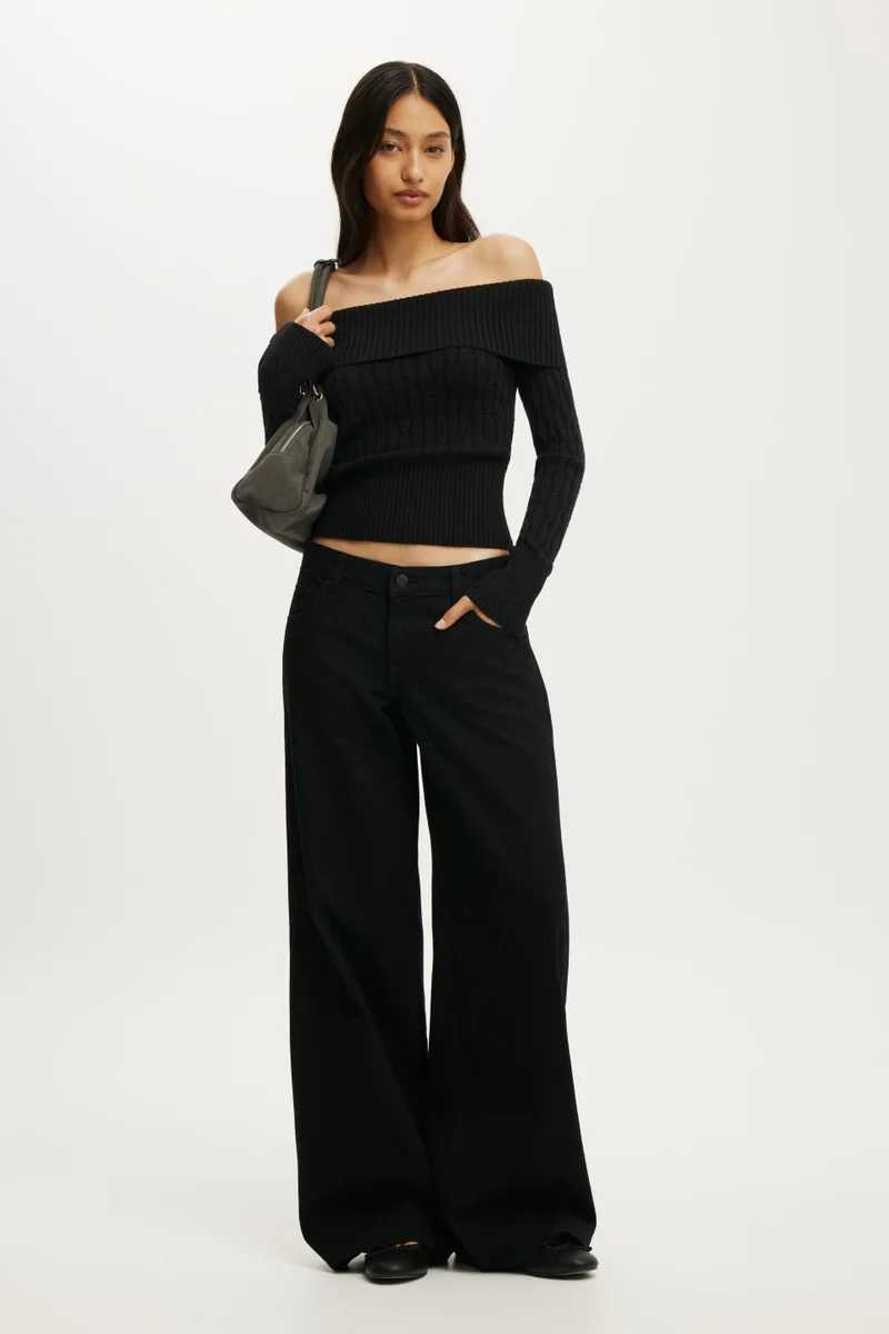Cotton On  Lotus Off Shoulder Knit for Women | Best Price UAE