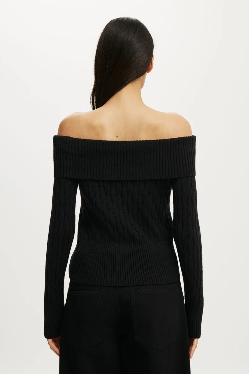 Cotton On  Lotus Off Shoulder Knit for Women | Best Price UAE