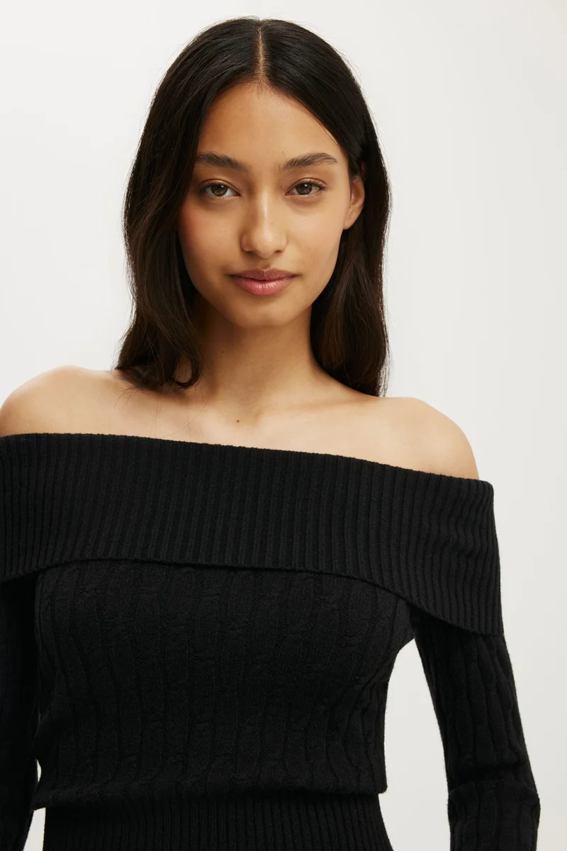 Cotton On  Lotus Off Shoulder Knit for Women | Best Price UAE