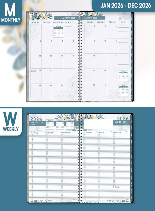 Ensight 2026 Appointment Book & Planner Ensight 8.5 x 11 inches Large Tabbed Daily Hourly Weekly Planner Schedule Book 15 Minute time Slots Business & Personal Planner Jan 2026 Dec 2026 Floral - Image 3