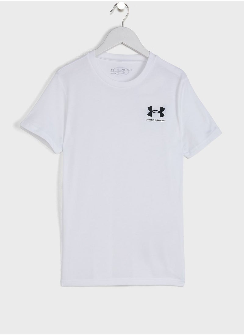 UNDER ARMOUR - Boys' Sportstyle Left Chest Logo Short Sleeve T-shirt - Image 1